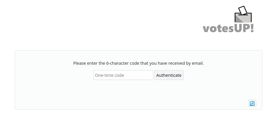 Screen shot: Login page with active two-factor-authentication